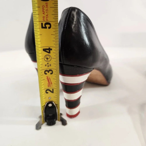 Ramon Tenza Galia Open Toe Black Heels Women 7M Striped Spain with Box Shoe Bag - Picture 12 of 13